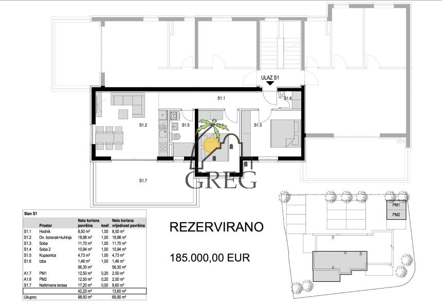 Chorwacja, Wyspa Pag, Novalja - Apartament, na sprzedaż
