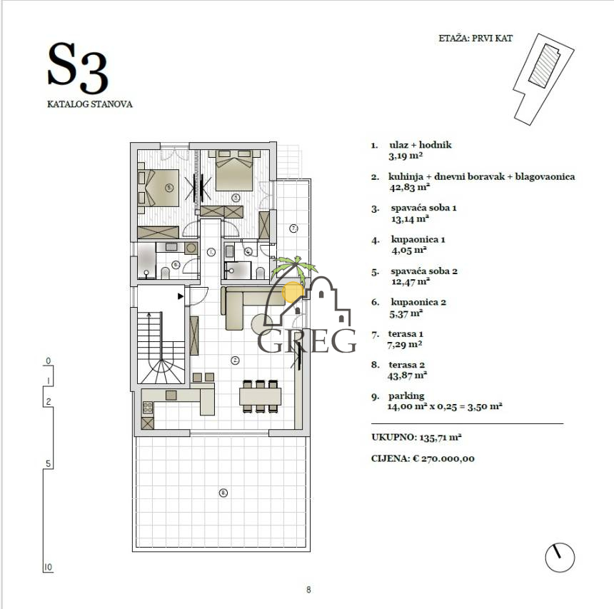 Croatia, North Dalmatia, Vodice - Apartment, for sale