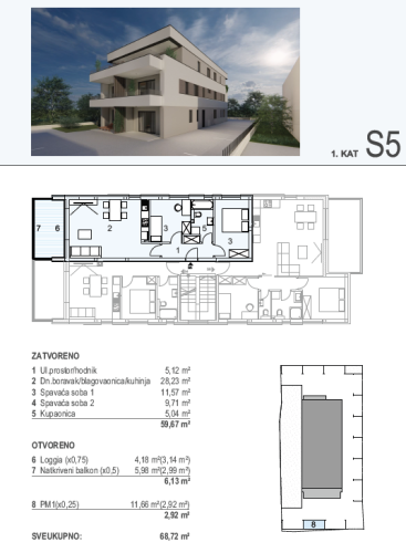Chorwacja, Wyspa Pag, Mandre - Apartament, na sprzedaż